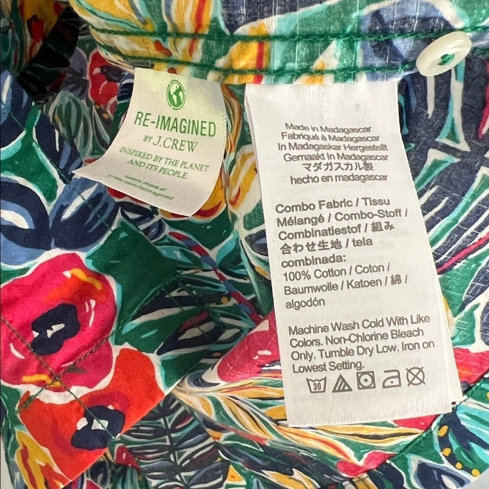 J. Crew Tropical Hawaiian Leaf Print Shirt - Large